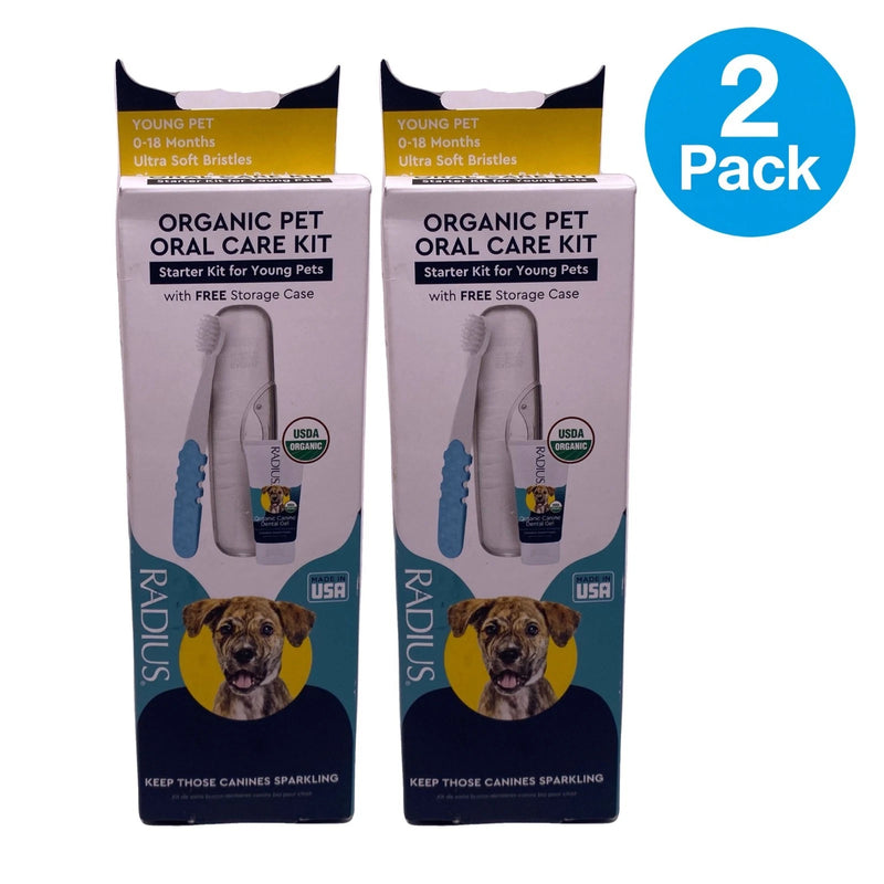 Radius Organic Pet Oral Care Kit Young Pets 0-18 Months 2 Pack New