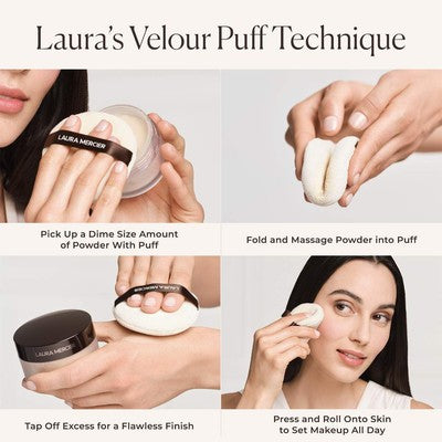 2 Pack Laura Mercier Translucent Setting Powder & Puff Gift Set Honey Tone New 7