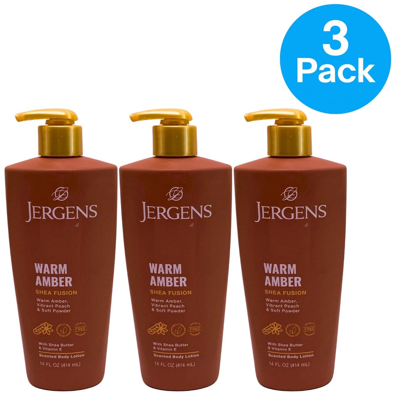Jergens Warm Amber Shea Fusion Scented Body Lotion - 14oz - 3 Pack Bundle