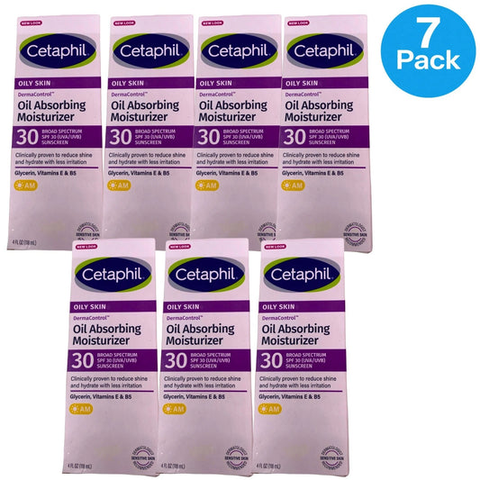 Cetaphil DermaControl Oil Absorbing Moisturizer SPF 30 4oz 7 Pack New Exp 03/27