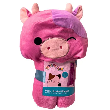 Squishmallows Patty the Cow Hooded Blanket 30" x 50" Wearable New