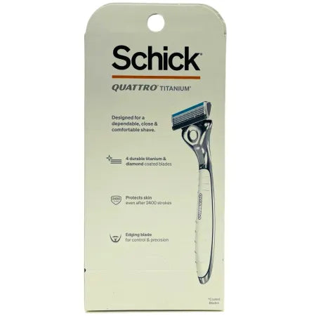 Schick Quattro Titanium Razor 1 Razor + 3 Cartridges (4 Pack) New