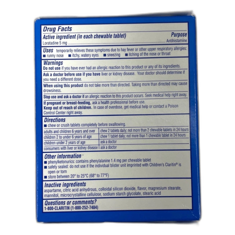 Claritin Children's Flavored Allergy Relief 40 Total Exp 12/26 Pack of 2 New