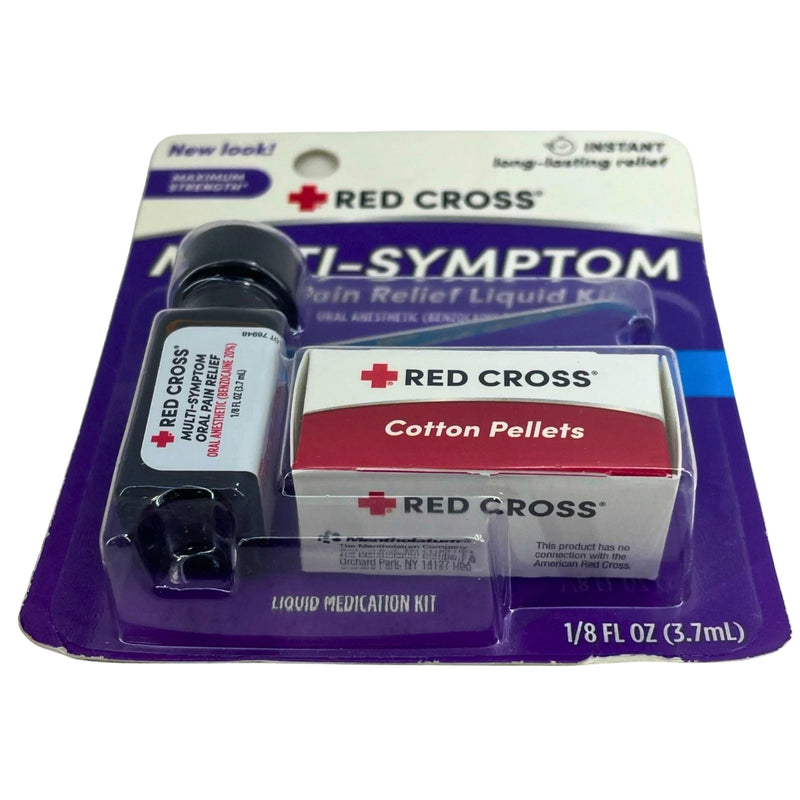 Red Cross Multi-Symptom Oral Pain Relief Liquid Kit Benzocaine 20% 1/8 Fl Oz 2 P
