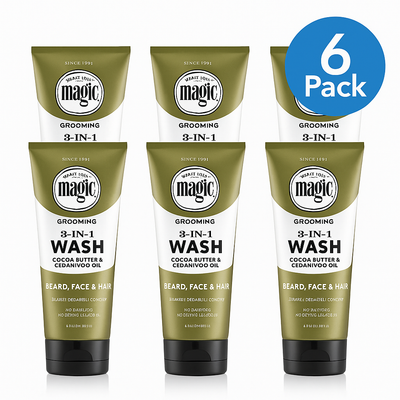 Magic Clean 3-in-1 Beard Wash with Almond Oil – Pack of 6 (6.8 oz each) NEW