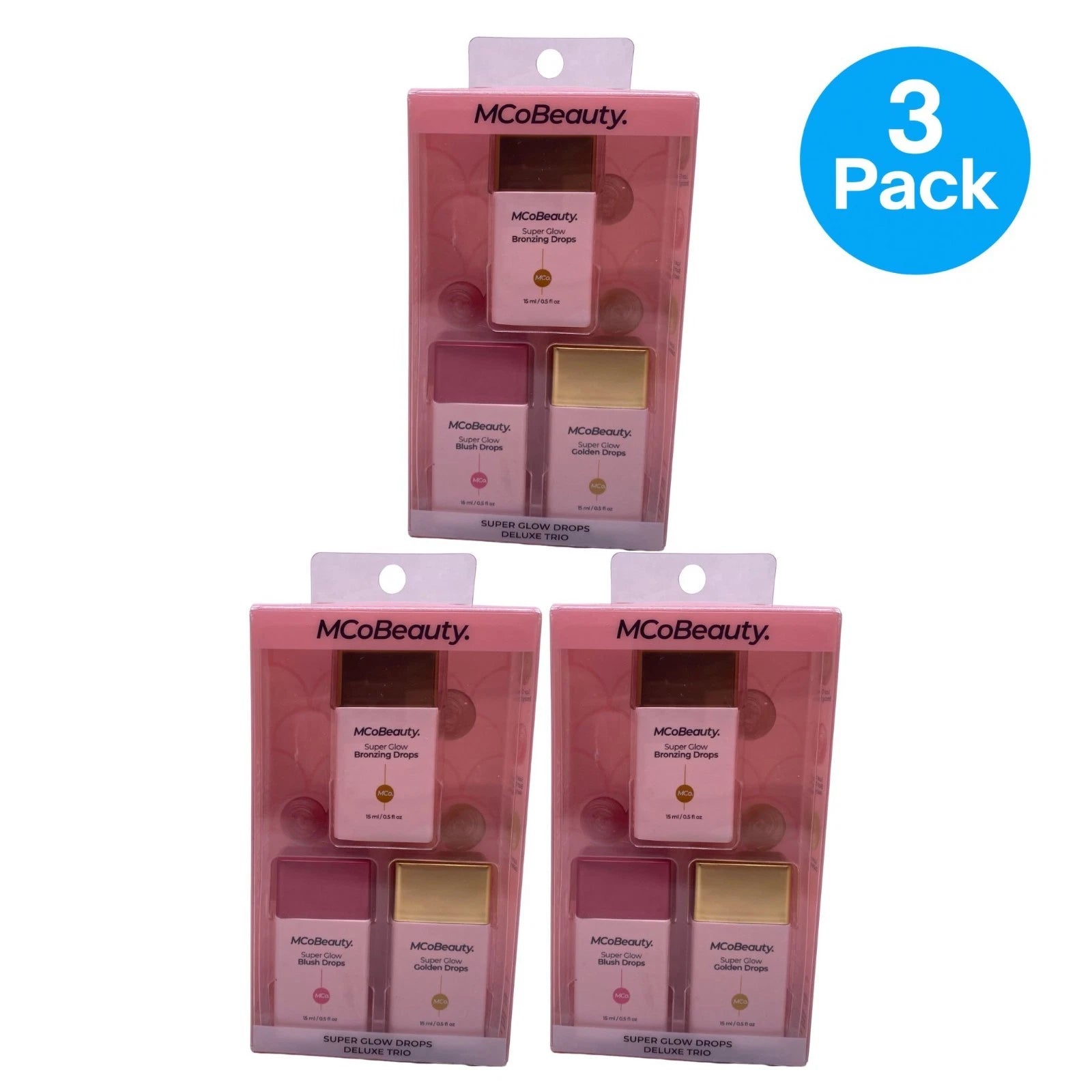 MCoBeauty Super Glow Drops Deluxe Trio 3 Pack Radiant Serum Set New