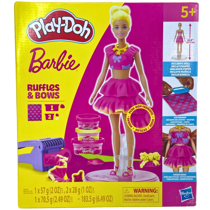 Play-Doh Barbie Ruffles & Bows Fashion Playset with 11.5" Doll & Cans Net Wt
