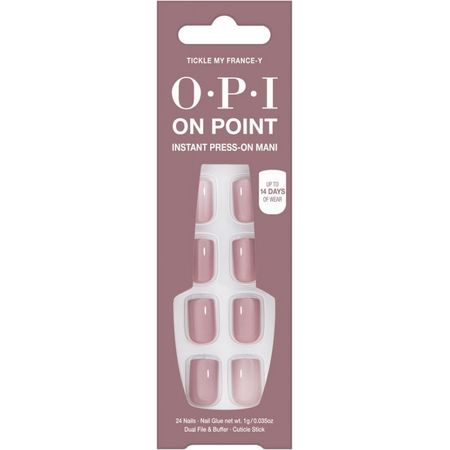 OPI On Point Instant Press On Nails, Tickle My France-y, False Nails, 24 Pieces
