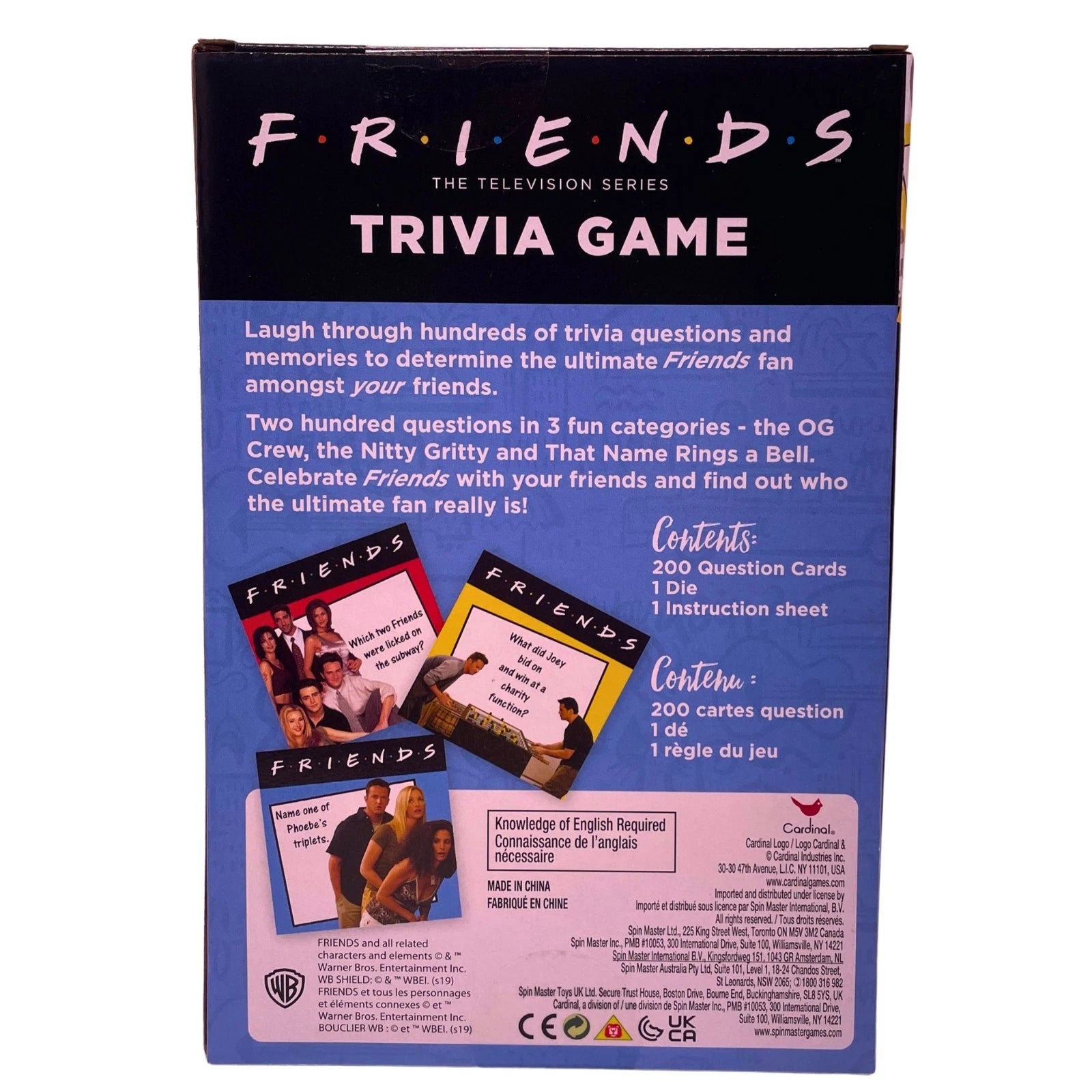 Friends Trivia Game Card Set 3 Pack 200 Questions New