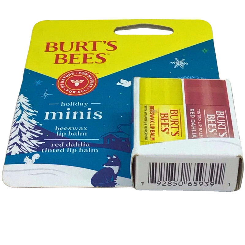 Burt's Bees Holiday Minis Beeswax & Red Dahlia Tinted Lip Balm 2 Ct 6 Pack Gift
