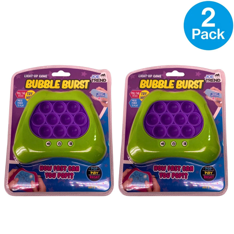 Joe Trend Bubble Burst Light-Up Handheld Electronic Pop Game Green/Purple 2 Pack