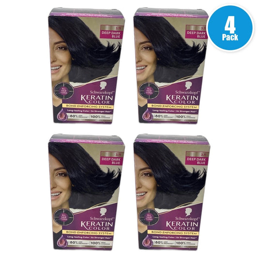 Schwarzkopf Keratin Color Bold Enforcing System 3.11 Deep Dark Pack of 4 New