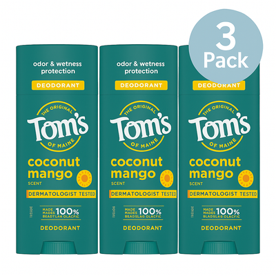 Tom’s of Maine Natural Deodorant – Coconut Mango – Pack of 3 (3.25 oz each)