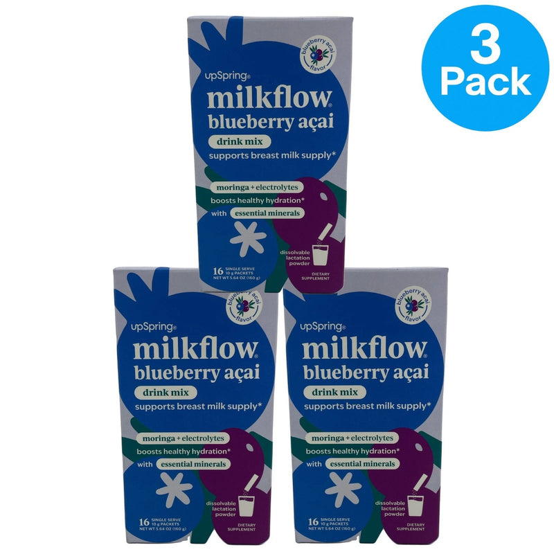 UpSpring Milkflow Blueberry Acai Drink Mix 16 Ct 3 Pack New EXP 04/27
