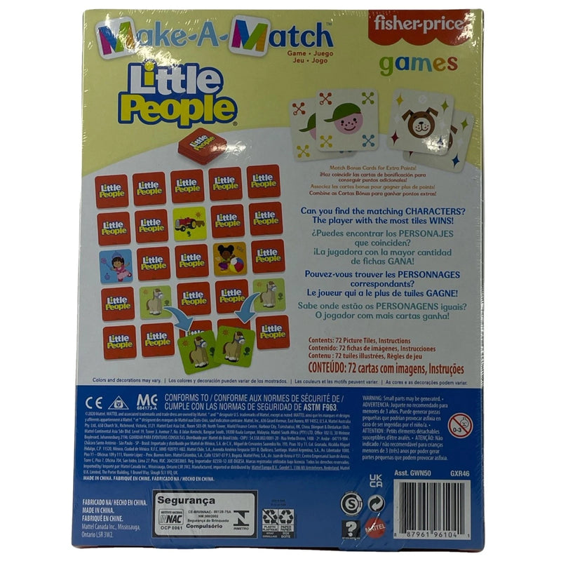 Fisher-Price Little People Make-A-Match Memory Game 2 Pack New