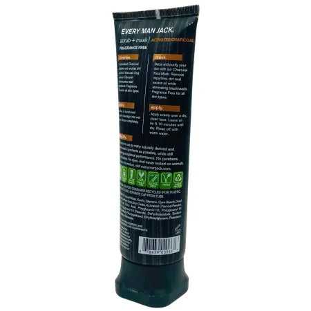 Every Man Jack 2-in-1 Charcoal Scrub + Mask 4.2oz 2 Pack New
