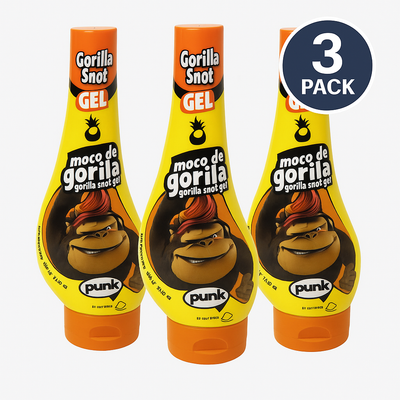 Moco de Gorila Punk Hair Gel 11.9 oz – Pack of 3 Strong Hold Squizz Tube