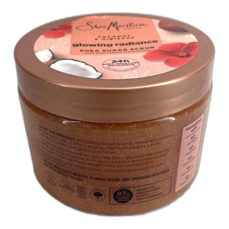 Shea Moisture Glowing Radiance Shea Sugar Scrub Coconut Hibiscus Pack of 2 New