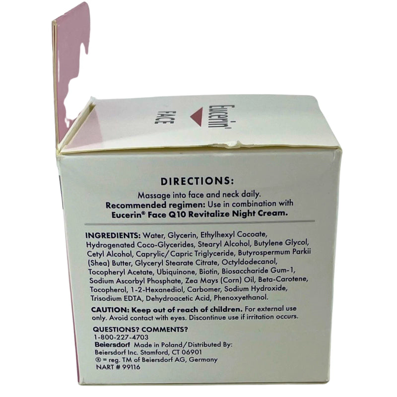 Eucerin Face Q10 Revitalize Daily Cream Fragrance Free 1.7 oz 8 Pack New