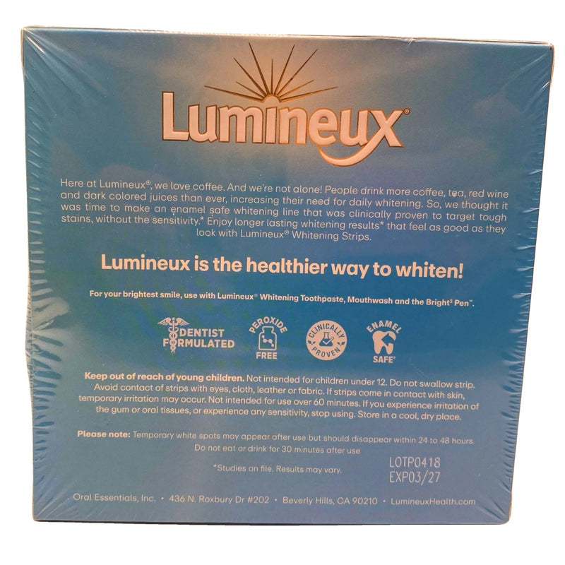 Lumineux Enamel Safe Whitening Strips Peroxide Free 28 Strips 14 Treatments