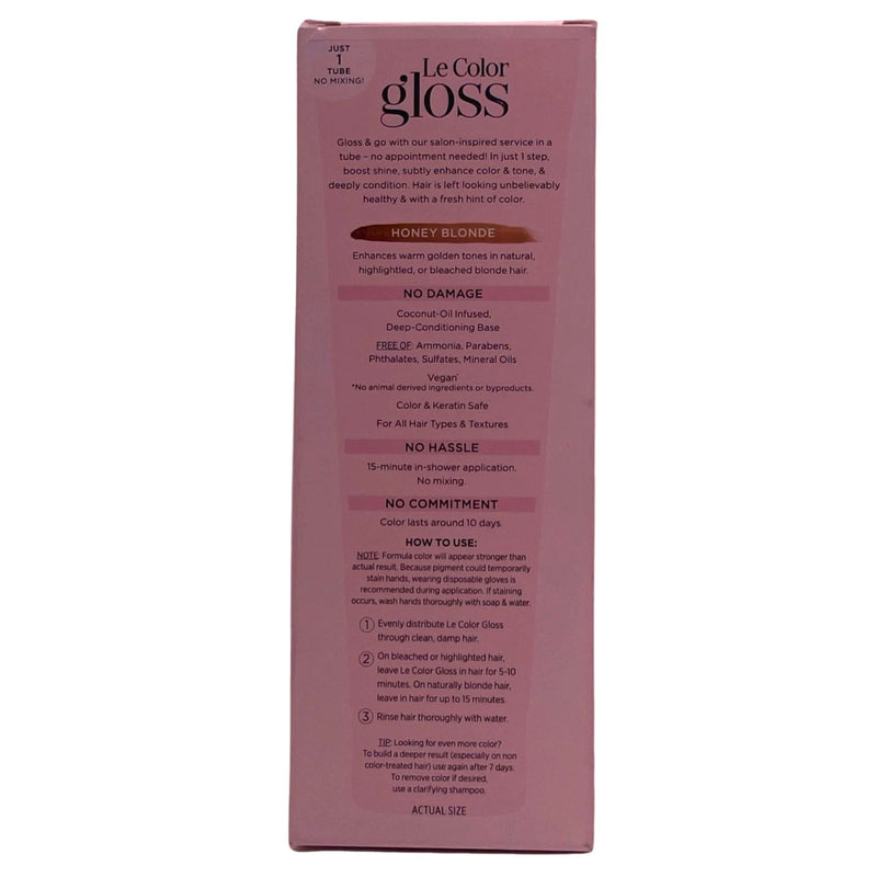 L'Oreal Paris Le Color Gloss One Step Toning Gloss Honey Blonde 4.0oz 2 Pack New