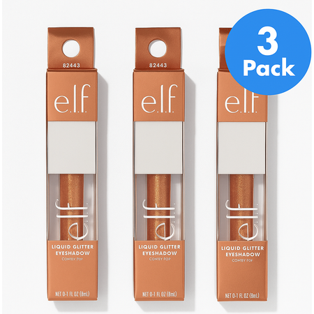 e.l.f. Liquid Glitter Eyeshadow Copper Pop 0.1 oz 3 Pack New 1