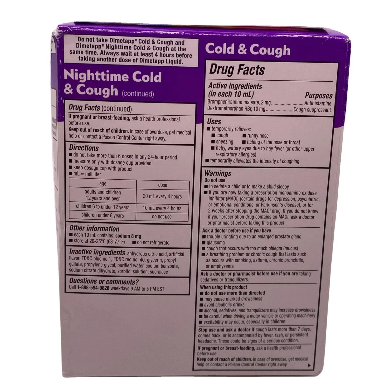Children's Dimetapp Cold & Cough Nighttime 8 oz 3 Pack EXP 03/27