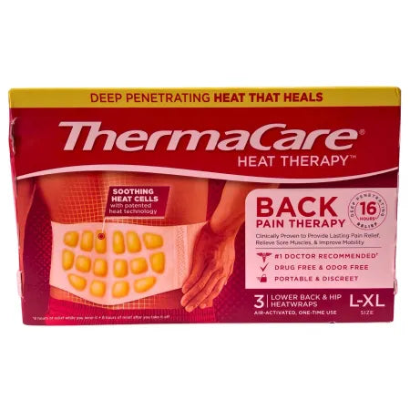 ThermaCare Back Pain Therapy Heatwraps L-XL 3 Ct (2 Pack ) 2028-04-30 New