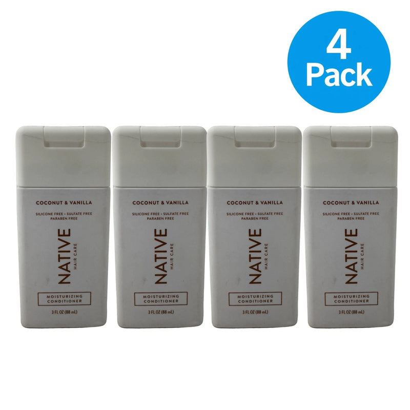 Native Coconut & Vanilla Moisturizing Conditioner 3 fl oz 4 Pack New