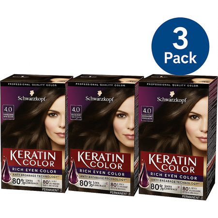 Schwarzkopf Keratin Color 4.0 Cappuccino 3 Pack – New