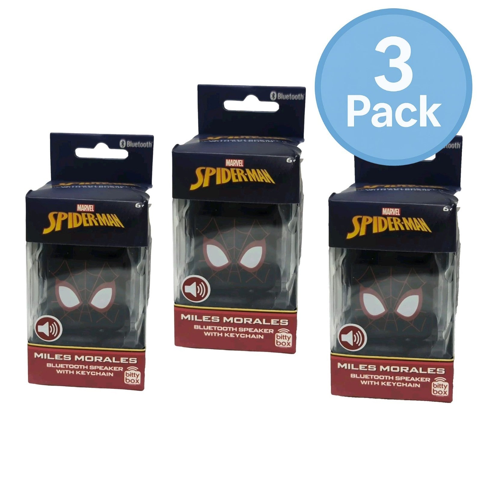 Marvel Spider-Man Miles Morales Bluetooth Speaker Keychain 3 Pack New 1