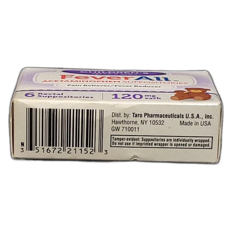 FeverAll Acetaminophen 6ct 80mg 120mg 325mg Fever Relief Exp 01/28 Pack of 3 New