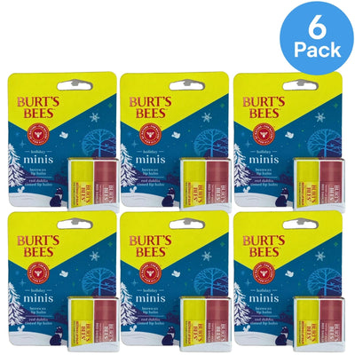 Burt's Bees Holiday Minis Beeswax & Red Dahlia Tinted Lip Balm 2 Ct 6 Pack Gift