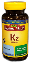 Vitamin K2 Softgels Bone Capsules 90 Total Exp 09/27 Pack of 3 New