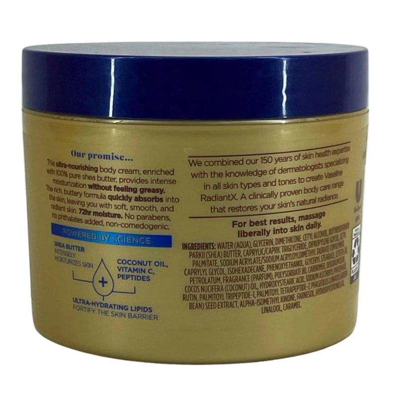 Vaseline Radiant X Deep Nourishment Body Cream 100% Pure Shea Butter 10oz 7 Pack