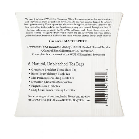Downton Abbey Tea Sampler by Republic of Tea – 6 Bag Gourmet Pillow Box