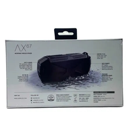 Airbuds AX67 Waterproof Wireless Bluetooth Speaker IP67 Rugged 2 Pack