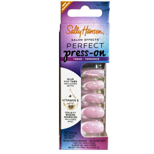Sally Hansen Perfect Press-On Nails, She's Shifty AL508 Almond Pink Med, 0.06 oz - 1 Pack