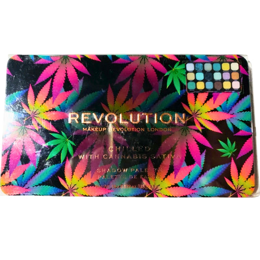 Revolution Chilled Eyeshadow Palette Cannabis Sativa 18 Shade Colors Beauty, 0.70 oz - 1 Pack