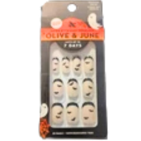Olive & June Squoval Short Flying Bat French Tip - Press-On Nails - 1 Pack
