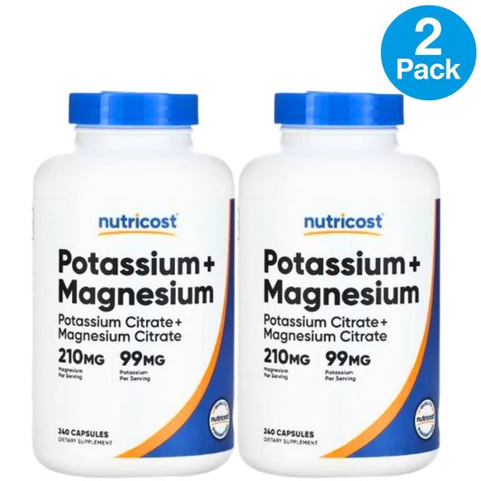 Nutricost Potassium Capsules Electrolyte 480 Total Exp 04/28 Pack of 2 New