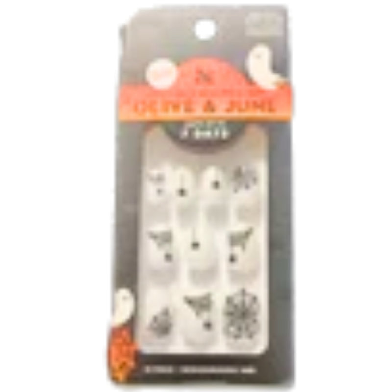 Olive & June Squoval Extra Short Halloween Spider Web 32 Ct - Press-On Nails - 1 Pack