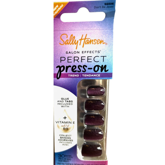 Sally Hansen Perfect Press-On Nails, Don't Be Jewel SQ506 Square Short, 0.06 oz - 1 Pack