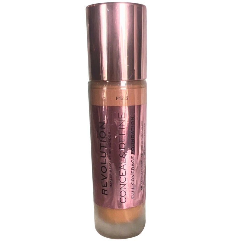 Makeup Revolution Conceal & Define Foundation Full Coverage F12.5 Vegan 0.8 oz 1 Pack
