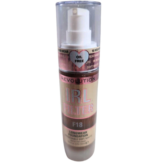 Revolution IRL Filter Foundation Longwear F18 Dark Brown Liquid Cream Coverup - 1 Pack