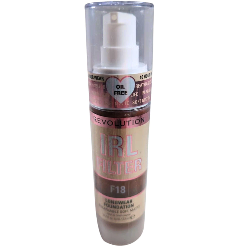 Revolution IRL Filter Foundation Longwear F18 Dark Brown Liquid Cream Coverup - 1 Pack