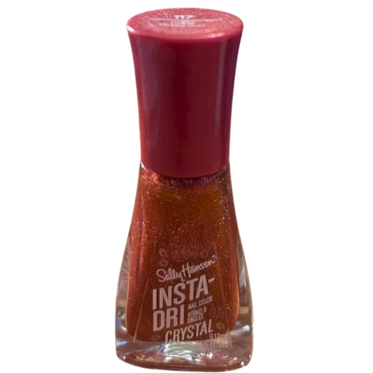 New Sally Hansen Insta-Dri Crystal Glittery Nail Polish Burgundy Ruby Reflection, 0.31 oz - 1 Pack