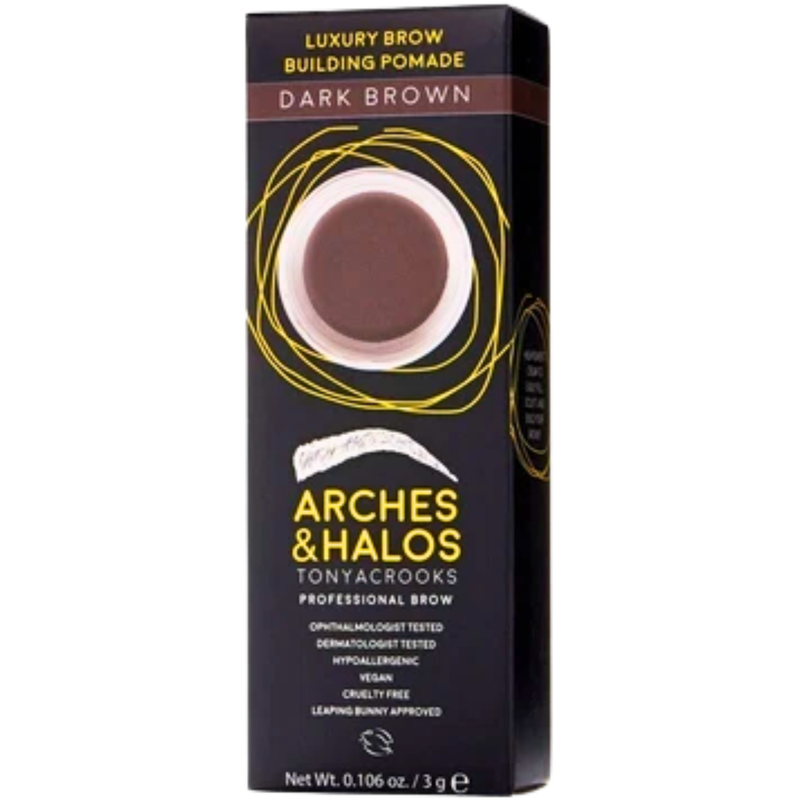 Arches and Halos Luxury Brow Building Pomade for Women - Dark Brown - 0.106 oz - 1 Pack