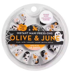 Olive & June Instant Mani Press-on Nails Short Round Halloween Forever, 0.07oz - 1 Pack