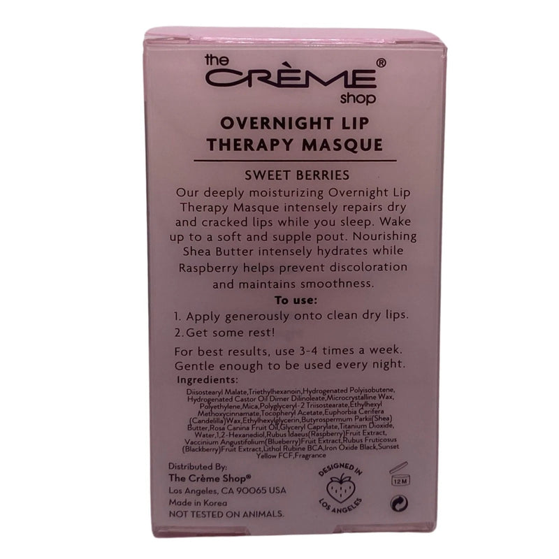 The Crème Shop Overnight Lip Therapy Masque Sweet Berries 4 Pack New
